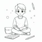 Cute Boy Colouring Page
