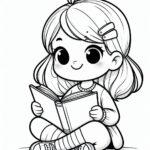 Cute Girl Colouring Page
