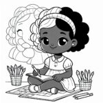 Cute Girl Colouring Page