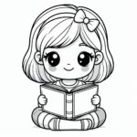 Cute Girl Colouring Page