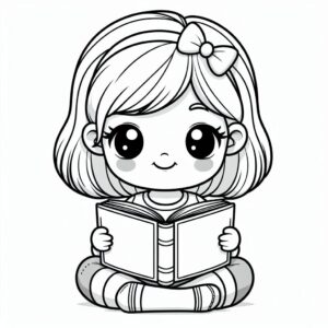 Cute Girl Colouring Page