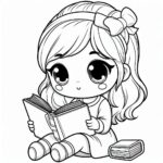 Cute Girl Colouring Page