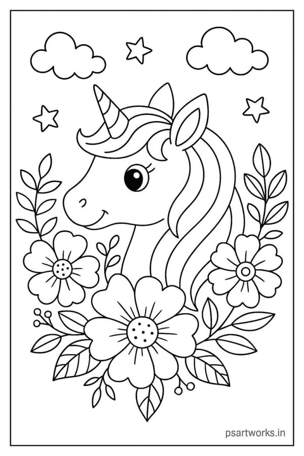 Unicorn Colouring Page