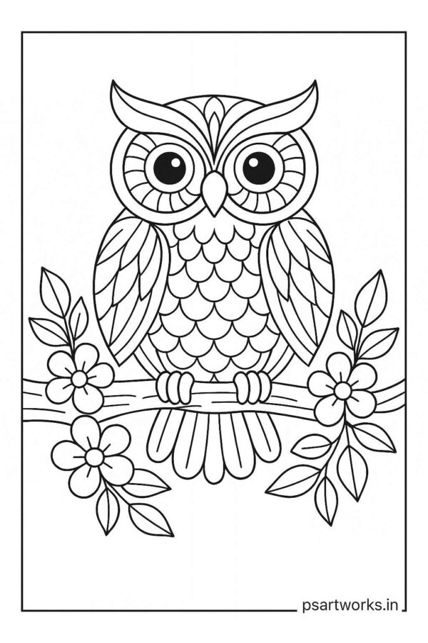 Owl Colouring Page