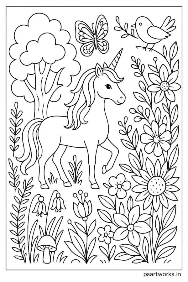 Unicorn Colouring Page
