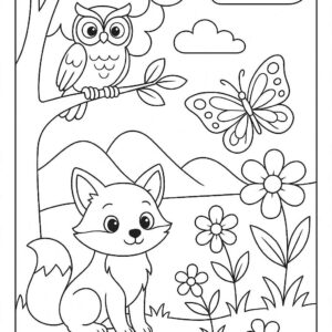 Fox Colouring Page
