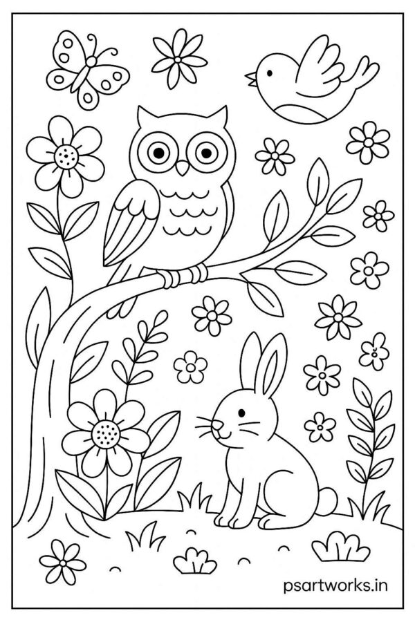 Owl Colouring Page