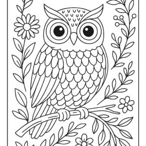 Owl Colouring Page