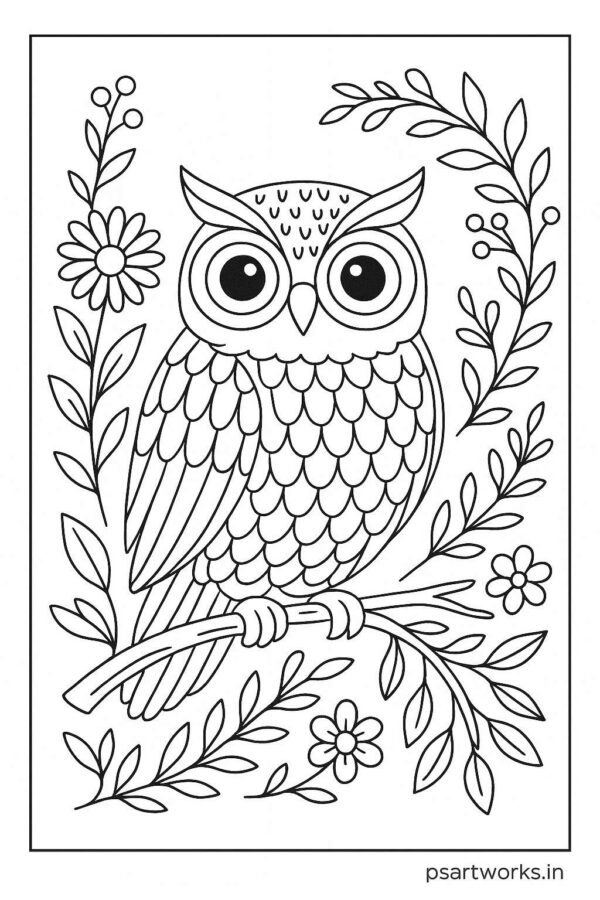Owl Colouring Page
