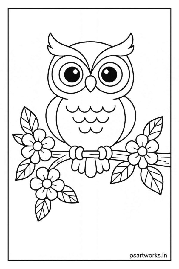 Owl Colouring Page