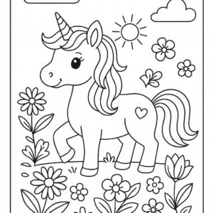 Unicorn Colouring Page