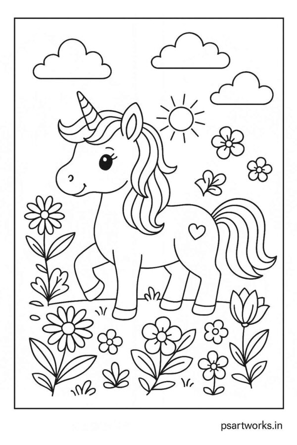 Unicorn Colouring Page