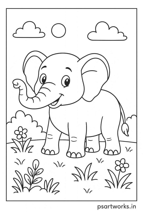 Elephant Colouring Page