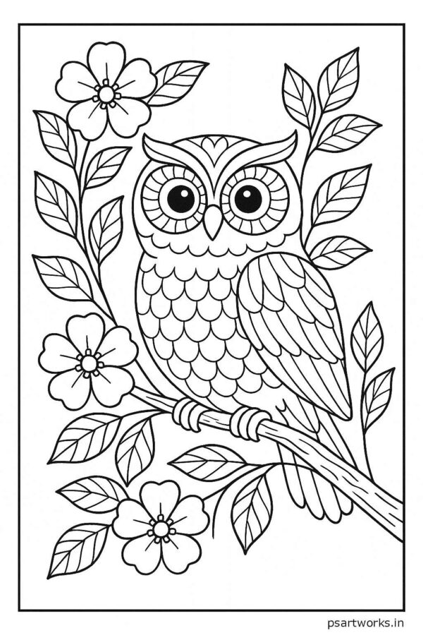 Owl Colouring Page