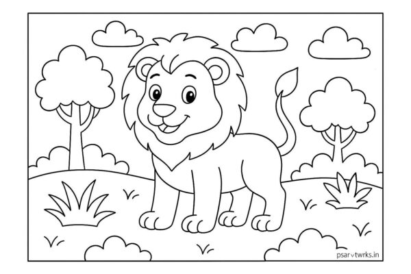 Lion Colouring Page