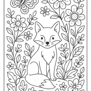 Fox Colouring Page
