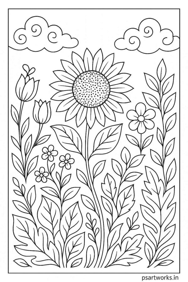 Floral Colouring Page