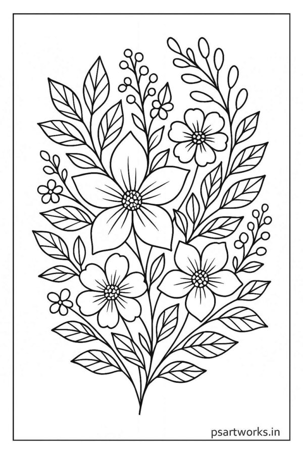 Floral Colouring Page