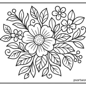 Floral Colouring Page