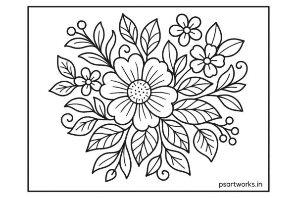 Floral Colouring Page