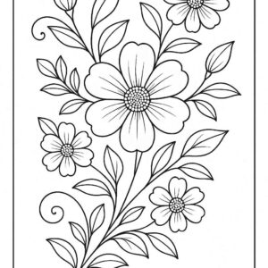 Floral Colouring Page