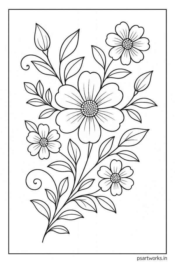 Floral Colouring Page