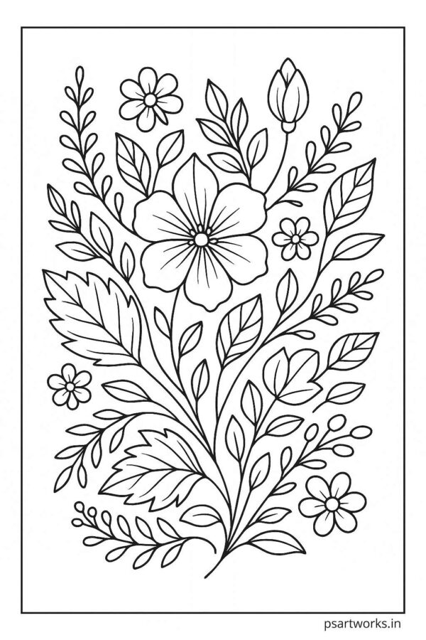 Floral Colouring Page