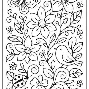 Floral Colouring Page