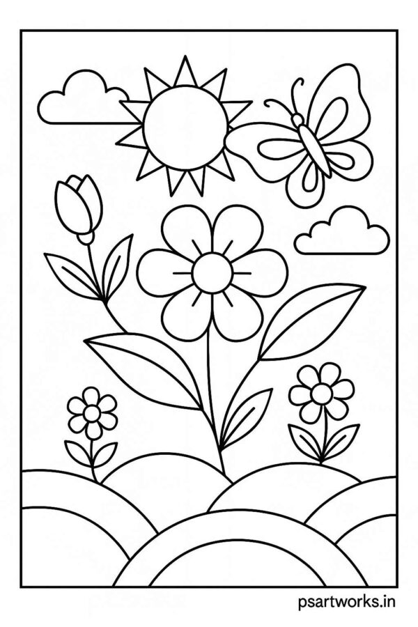 Floral Colouring Page