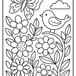 Floral Colouring Page