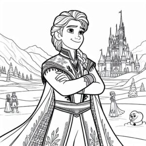 Frozen Movie Cartoon Colouring Page