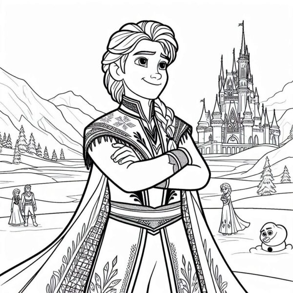 Frozen Movie Cartoon Colouring Page