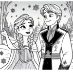 Frozen Movie Cartoon Colouring Page