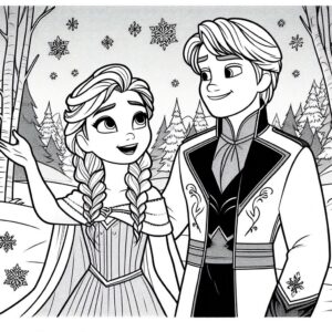 Frozen Movie Cartoon Colouring Page