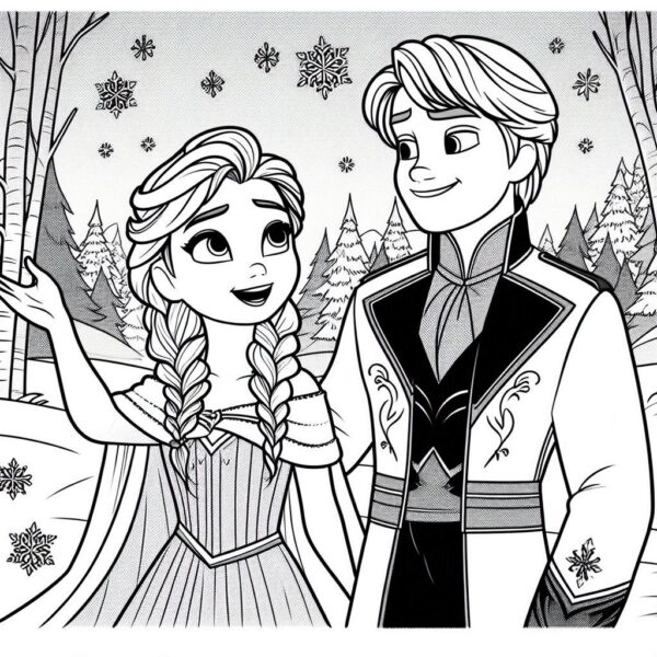 Frozen Movie Cartoon Colouring Page
