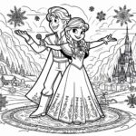 Frozen Movie Cartoon Colouring Page
