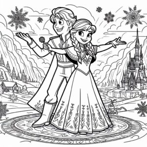 Frozen Movie Cartoon Colouring Page