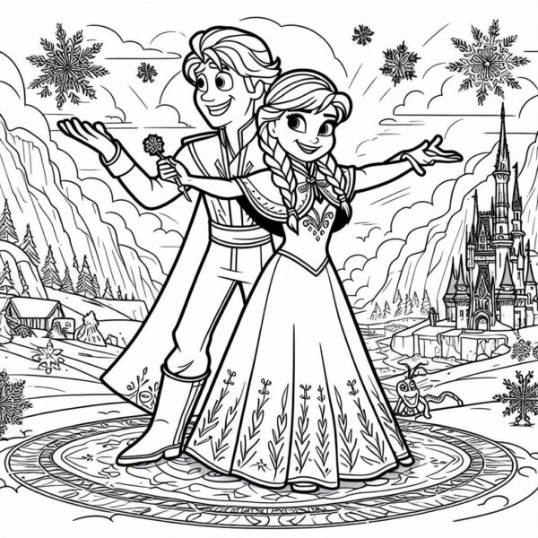 Frozen Movie Cartoon Colouring Page