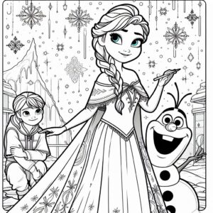 Frozen Movie Cartoon Colouring Page
