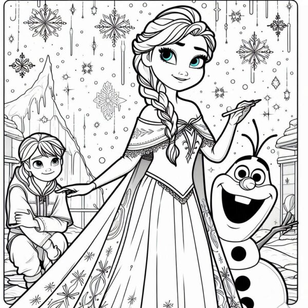 Frozen Movie Cartoon Colouring Page
