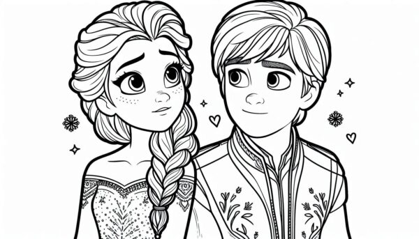 Frozen Movie Cartoon Colouring Page