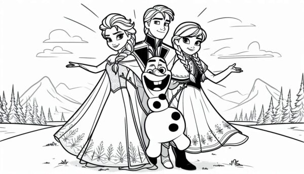 Frozen Movie Cartoon Colouring Page