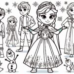 Frozen Movie Cartoon Colouring Page
