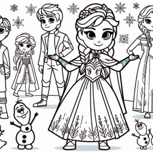 Frozen Movie Cartoon Colouring Page