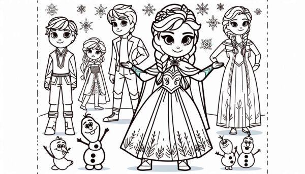 Frozen Movie Cartoon Colouring Page