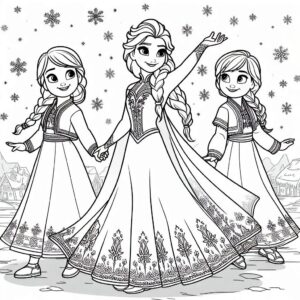 Frozen Movie Cartoon Colouring Page