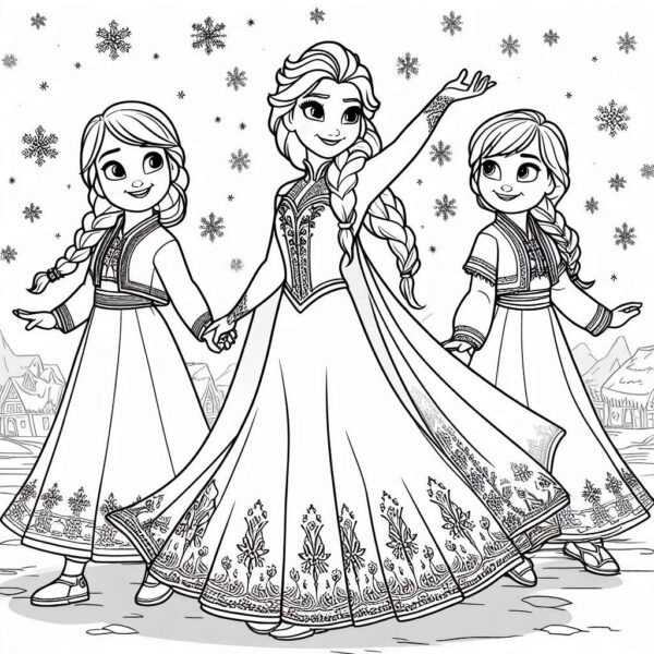 Frozen Movie Cartoon Colouring Page