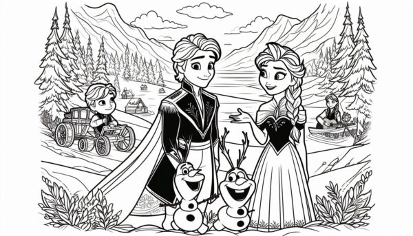Frozen Movie Cartoon Colouring Page