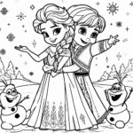 Frozen Movie Cartoon Colouring Page