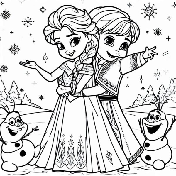 Frozen Movie Cartoon Colouring Page